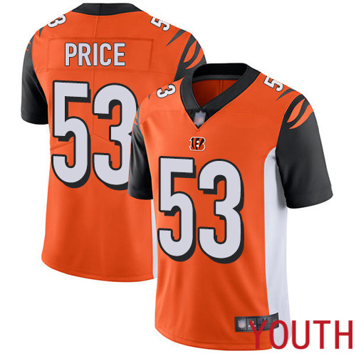Cincinnati Bengals Limited Orange Youth Billy Price Alternate Jersey NFL Footballl #53 Vapor Untouchable->youth nfl jersey->Youth Jersey